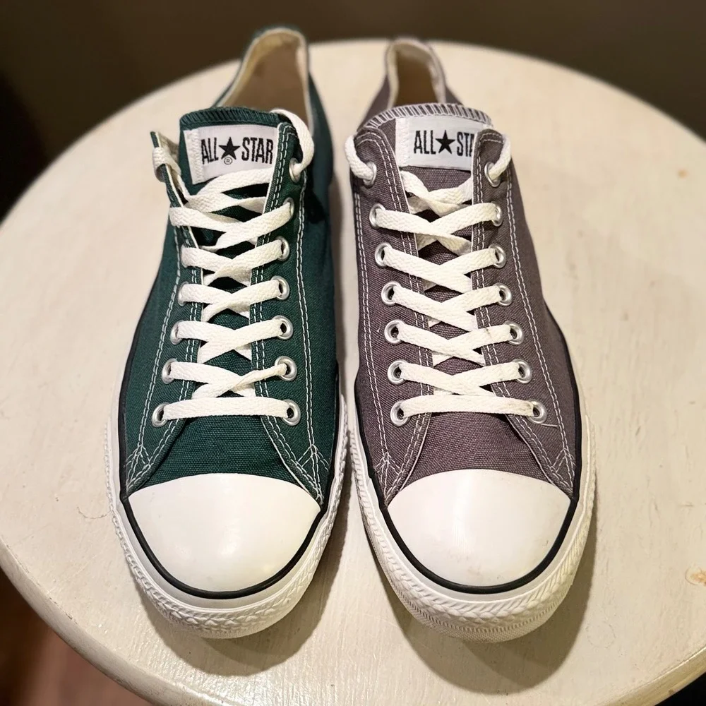 Converse All Star Chuck Taylor Low Top Sneakers Shoes Green Grey‎ Mens Size 12